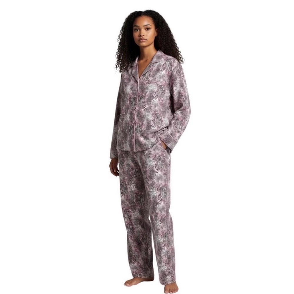 SKIMS Long Sleeve Pajama Set Bloom Animal Print NWT / SIZE XL - Picture 5 of 7